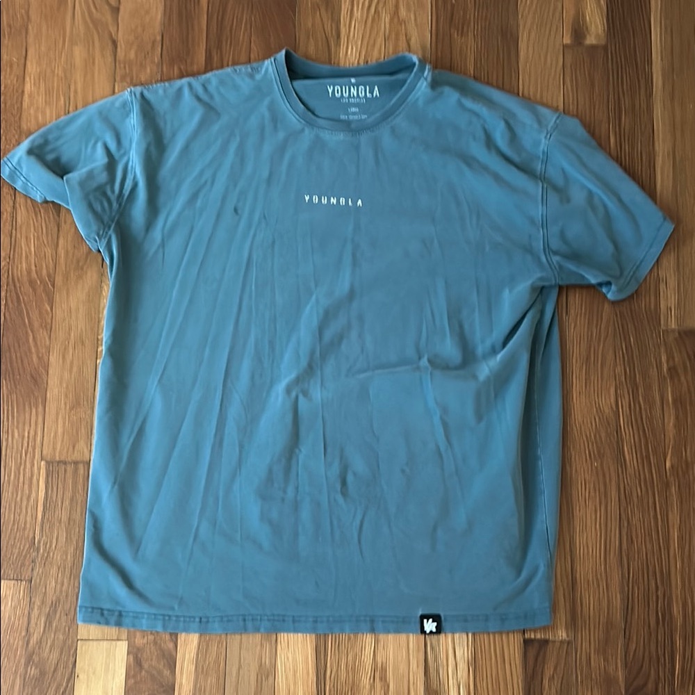 YoungLA Teal Short Sleeve Tee Essential Jacked Tee Large